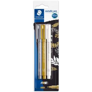 Permanent-Marker Metallic, Rundspitze, 3er Blister STAEDTLER 8323-S BK3 (4007817077856)