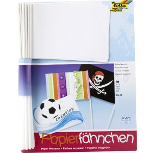 Papierfähnchen, DIN A5, Stablänge 400 mm, weiß folia 2372 (4001868024142)