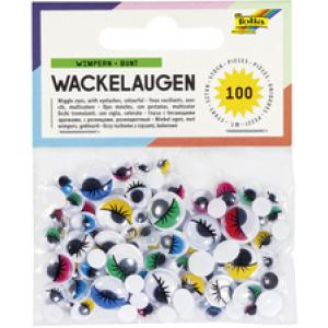 Wackelaugen mit Wimpern, nicht selbstklebend, weiß folia 7511 (4001868023879)