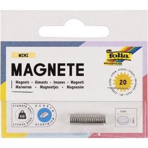 Mini-Neodym-Magnet, Durchm.: 6 mm x (H)1 mm, silber folia 2520 (4001868066845)