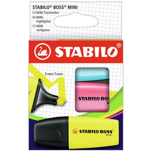Stabilo Boss Mini Textmarker Farbsortiert, 3 St. 07/3-2-01 (4006381583039)