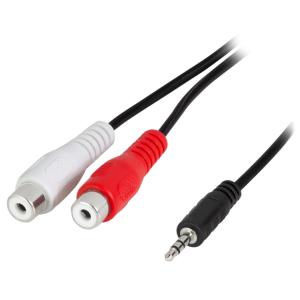 Audiokabel, 2 x Cinchkupplung - 3, 5 mm Klinken- LogiLink CA1047 (4052792008814)