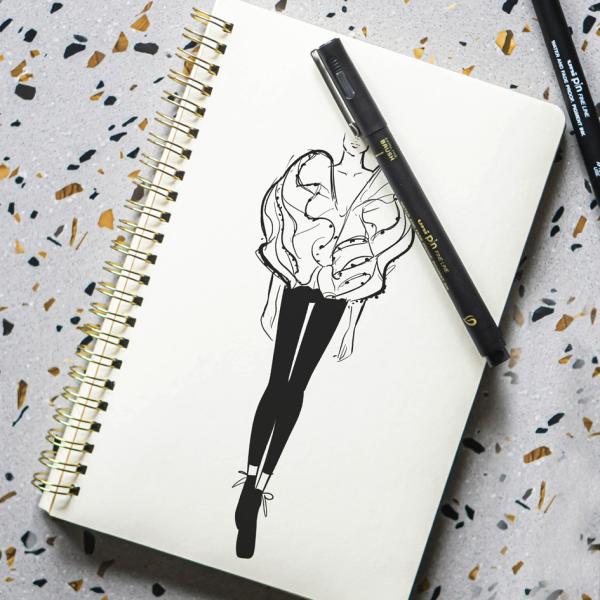 Fineliner PIN Brush Extra Fine, schwarz uni-ball EFBR500 N (4902778268032)