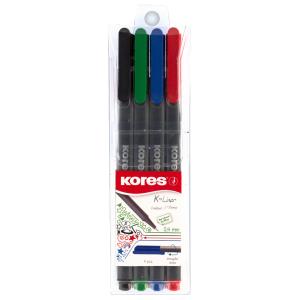 Fineliner 'K-Liner', Strichstärke: 0, 4 mm, 4er Etui Kores FL28114 (9023800281142)
