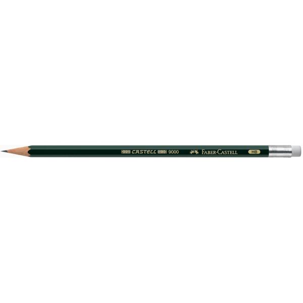 FABER-CASTELL Bleistift CASTELL 9000 mit Radierer Faber-Castell 119200 (4005401192008)