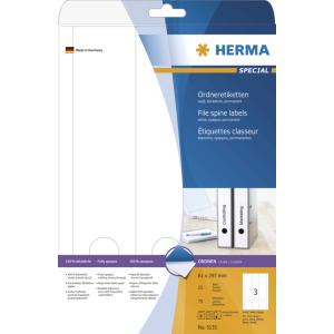 Ordneretiketten A4 weiß 61x297 mm Papier matt blickdicht 75 St. HERMA 5135 (4008705051354)