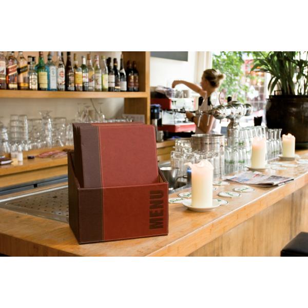 Speisekarten-Mappe TRENDY, A4, weinrot, 20er Box Securit MC-BOX-TRA4-WR (8717624245176)