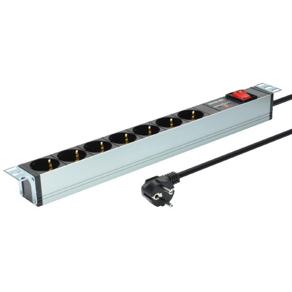 19' Steckdosenleiste 7-fach, mit Überspannungsschutz DIGITUS DN-95407 (4016032339335)