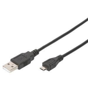 USB 2.0 Anschlusskabel, USB-A - Micro USB-B, 1, 8 m DIGITUS DB-300127-018-S (4016032383680)