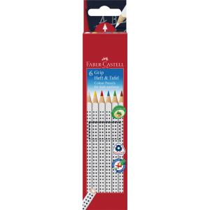 FABER-CASTELL Heft- und Tafelstift Colour GRIP, 6er Etui Faber-Castell 113210 (4005401132103)