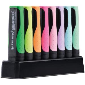 Textmarker GREEN BOSS Pastel, 8er Tischset STABILO 6070/08-5 (4006381572842)