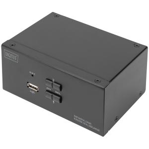 KVM Switch, 2 Port, Dual Display, 4K, DisplayPort DIGITUS DS-12862 (4016032478133)