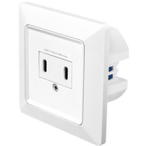 Unterputz-Steckdose, 2x USB-C Kupplung, PD, weiß LogiLink PA0332 (4052792073935)