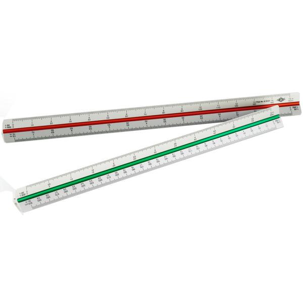 Dreikant-Maßstab Architekt, aus Aluminium, silber WEDO 5255101 (4003801870625)