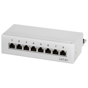 LogiLink Desktop Patch Panel Kat. 6A, 12-Ports, lichtgrau NP0019 (4052792027754)