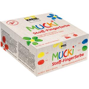Stoff-Fingerfarbe 'MUCKI', 150 ml, 4er-Set KREUL 28400 (4000798284008)