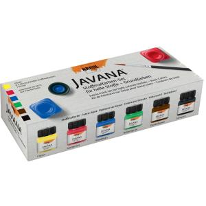 Textilfarbe JAVANA, Grundfarben-Set, 6 x 20 ml KREUL 90600 (4000798906009)