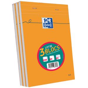 Notizblock, DIN A5, kariert, 80 Blatt, 3er Set Oxford 400139964 (3020121070956)