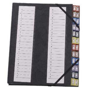 Pultordner 48.12, 12 Fächer, mit Eckspannergummi extendos 48.12 NOIR (3068594812024)