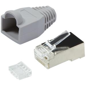 LogiLink RJ45 Stecker, Kat.6, geschirmt, grau MP0021 (4052792027488)