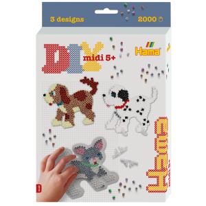midi 'Hunde und Katze', Geschenkpackung Hama Bügelperlen 3449 (0028178034498)