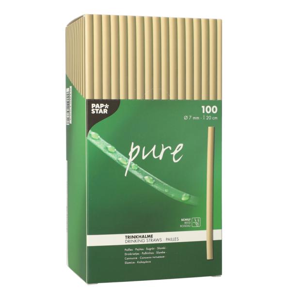 Schilf-Trinkhalme 'pure', 200 mm, natur PAPSTAR 89731 (4002911897317)