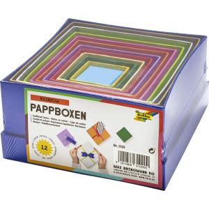 Geschenkschachtel eckig bunt 12-teilig Größen und Farben sortiert FOLIA 3109 (4001868310900)