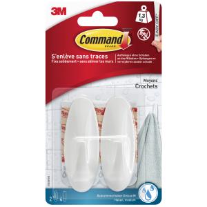 3M  Bad-Designhaken, Kunststoff, Größe: M, weiß Command 17081BFGN (4046719109319)