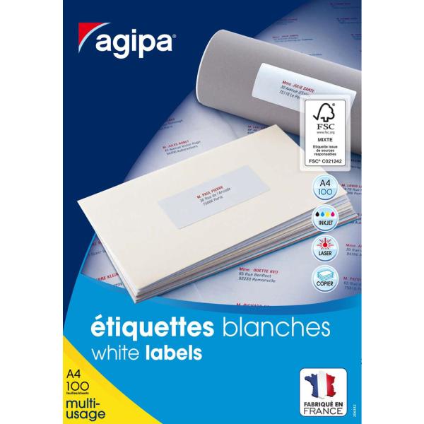 Universal-Etiketten, 99, 1 x 67, 7 mm, weiß agipa 118987 (3270241189872)