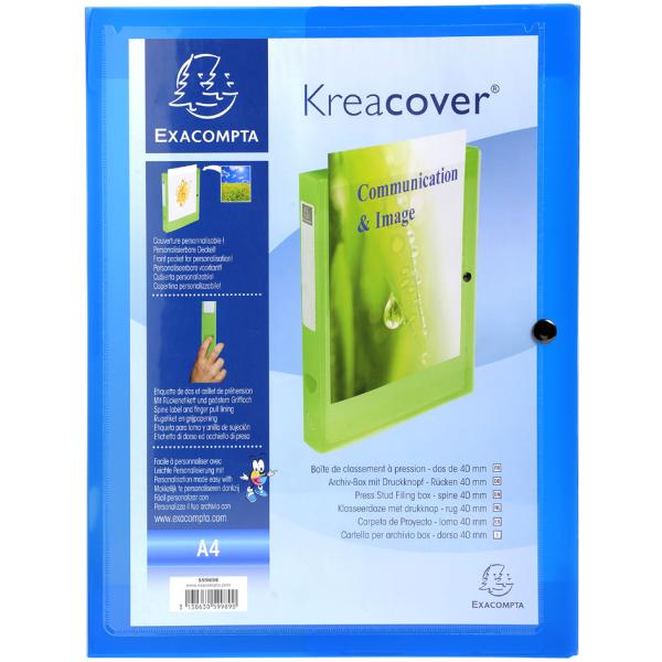 Sammelbox Kreacover, A4, PP, 40 mm, blau EXACOMPTA 59982E (3130630599821)
