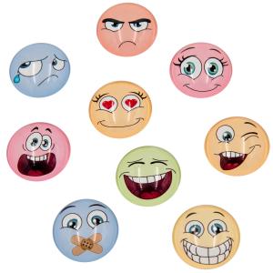 Haftmagnet mit Gesicht, aus Glas, 25er Magnettafel WEDO 200 1015172 (4003801872117)
