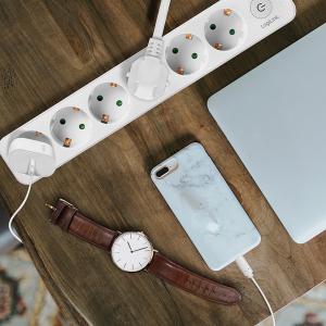 Steckdosenleiste, 6-fach, mit Schalter, weiß LogiLink LPS247 (4052792057799)