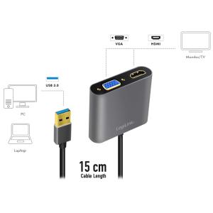 USB 3.0 - HDMI/ VGA Grafikadapter, schwarz LogiLink UA0234 (4052792034042)