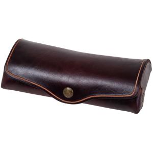 Brillenetui, groß, Sattelleder, Druckknopf, braun MIKA 28063102 (4260308921261)