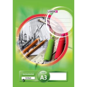 Zeichenkartonblock DIN A4, 190 g/ qm, 10 Blatt LANDRÉ 400073158 (4006140017836)