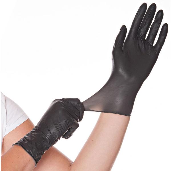 Latex-Handschuh 'DIABLO', M, schwarz, puderfrei HYGOSTAR 26758 (4015544267587)