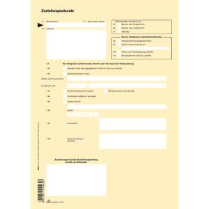 Vordruck 'Zustellungsurkunde', DIN A4 RNK Verlag 2046 (4002871204606)