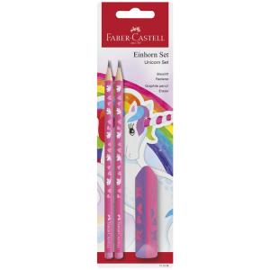 FABER-CASTELL Schreibset Einhorn, pink, 3-teilig Faber-Castell 111516 (4005401115168)