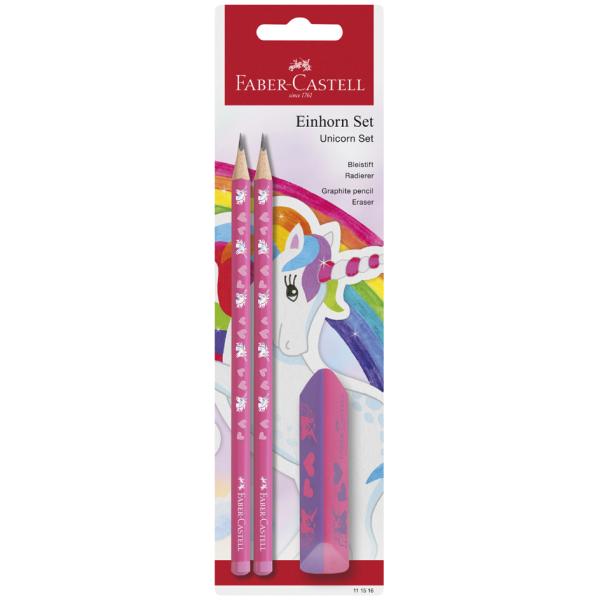 FABER-CASTELL Schreibset Einhorn, pink, 3-teilig Faber-Castell 111516 (4005401115168)