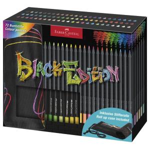FABER-CASTELL Dreikant-Buntstifte Black Edition, Stifterolle Faber-Castell 116418 (4005401164180)