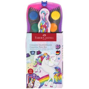 FABER-CASTELL Deckfarbkasten CONNECTOR Einhorn, 12 Farben Faber-Castell 125035 (4005401250357)