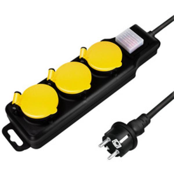 Outdoor-Steckdosenleiste, 6-fach, schwarz, IP44 LogiLink LPS256 (4052792060638)