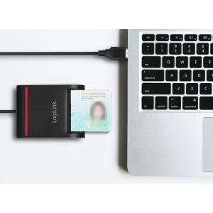 USB 2.0 Smart-ID-Kartenleser, schwarz LogiLink CR0047 (4052792062298)