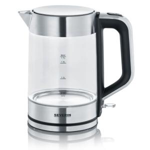 Wasserkocher WK 3420, 1, 7 Liter, Glas/ Edelstahl SEVERIN (4008146033896)