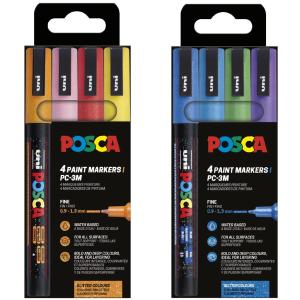 Marker 0,9 1,3 mm 4er Set Glitter sortiert uni-ball 186505 (3296280033389)