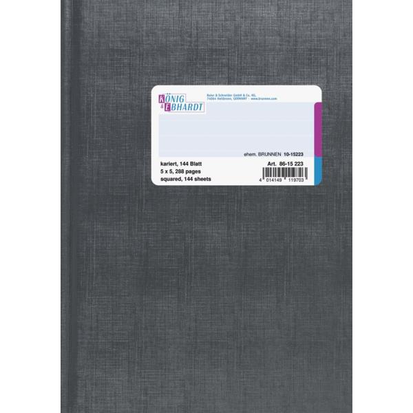 Geschäftsbuch, DIN A5, kariert, 144 Blatt KÖNIG & EBHARDT 8615223 (4014149119703)