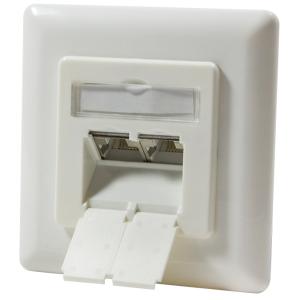 LogiLink Anschlussdose Kat.6A, 2 x RJ45, reinweiß (RAL9010) NP0021 (4052792027204)