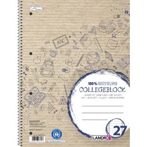Landre Collegeblock Recycling Liniert Din A4 Innenrand 100050219 (4021666001411)