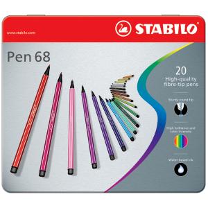Premium-Filzstift Pen 68 20er Metalletui mit 20 verschiedenen Farben STABILO 6820-6 (4006381327206)