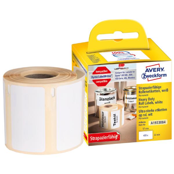 Strapazierfähige Rollenetiketten, 57 x 32 mm AVERY Zweckform A1933084 (4004182617267)